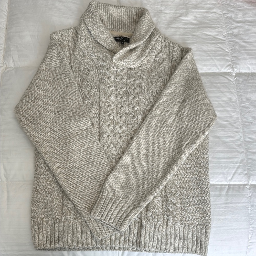 Immagini Men’s Cable Knit Wool Sweater Size Largee